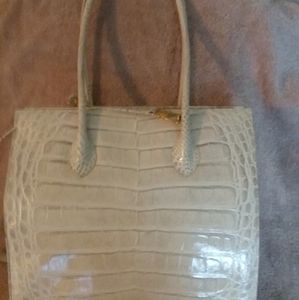 vintage stefano Bravo croco embossed tote